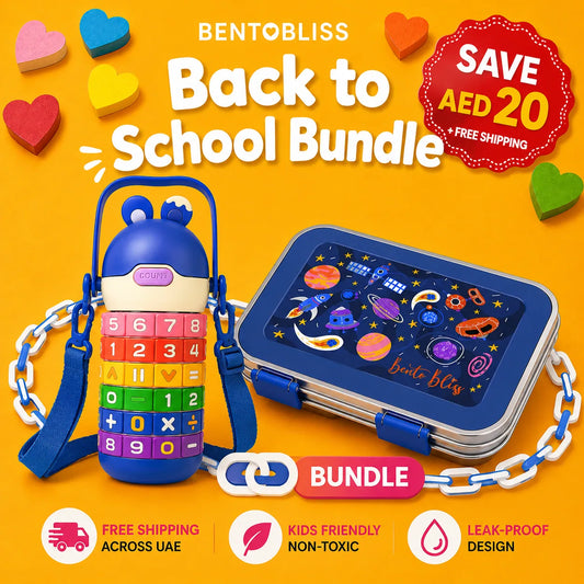 Blue Space Adventure  Bento Box + Blue Numbers Wizard Bottle